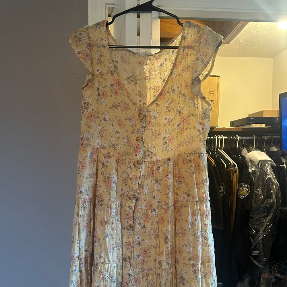 Yellow Floral Mini Dress